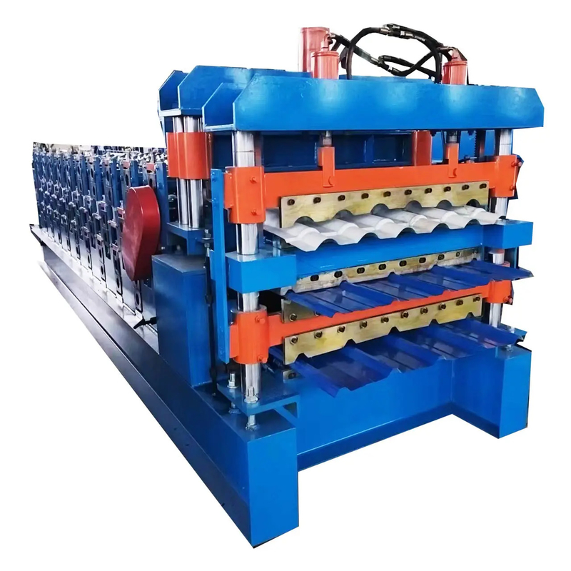 3 σε 1 Μεταλλικό Χάλυβα Ibr Σκεπαστικές Φύλλες Roll Forming Μηχανή με Τρία Προφίλ Προσαρμοσμένο