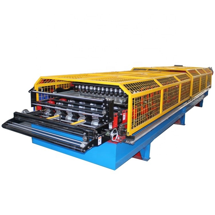 Ελεγχόμενο από PLC Δύο στρώσεις μεταλλικής και χάλυβα οροφή φύλλο ρολό σχηματισμού μηχανή υψηλής ταχύτητας