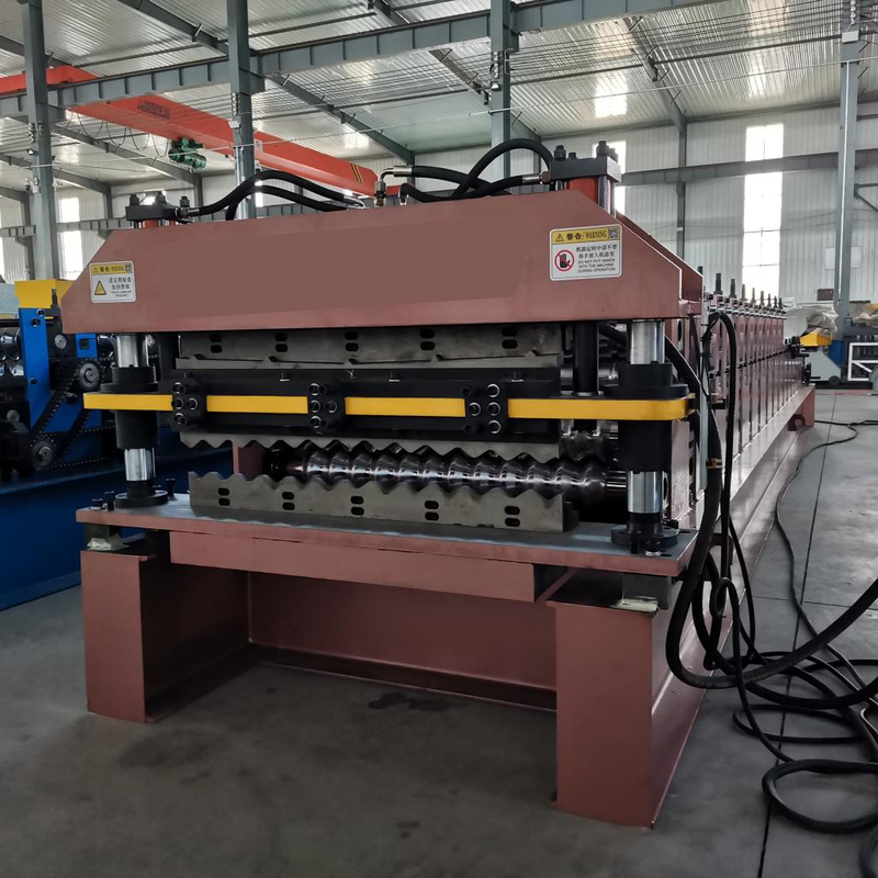 PLC 0.80mm διπλός ρόλος στρώματος που διαμορφώνει τη μηχανή 15m/Min για τη στέγη επιτροπής Ppgi