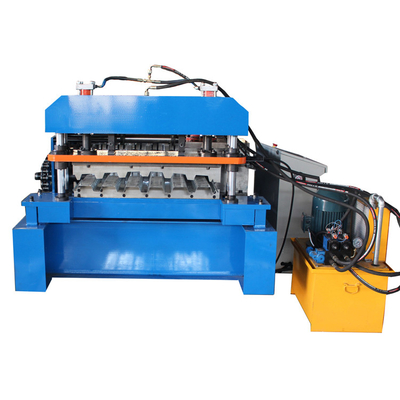 Μεταλλικό φύλλο χάλυβα Decking δάπεδο παραγωγής Roll Forming Line Machine PLC