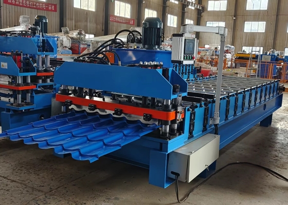 Μηχανή διαμόρφωσης ρολού οροφής άξονα 70 mm Plc για υαλωμένο μεταλλικό πλακίδιο