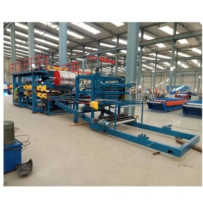 Σιδηροδρομική EPS / Rock Wool Sandwich Panel Production Wall / Roof Roll Forming Machine για την κατασκευή πλακιδίων φύλλου και συνολικό βάρος 30 τόνων