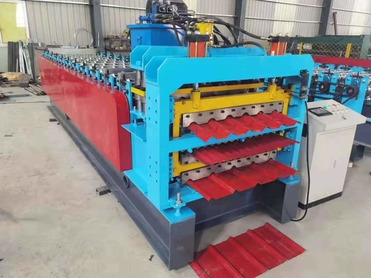 Η μηχανή στεγών επιτροπής 4kw Ibr ζάρωσε βερνικωμένο φύλλο κεραμιδιών μετάλλων το χάλυβας τρία στρώμα